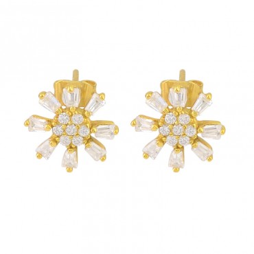 Original Design High Grade Snowflake Earrings with Zircon Inlaid Women's Simple Fashion Earrings S925 Sterling Silver Ladies Earrings