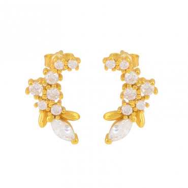 The New S925 Sterling Silver Simple Osmanthus Branch Style Earrings with Korean Style INS Light Luxury Versatile Earrings