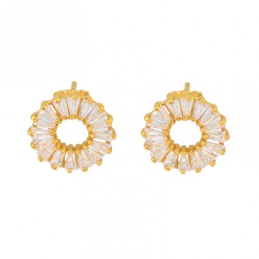 The New S925 Sterling Silver Round Hollow Inlaid Zircon Exquisite Earrings with Elegant Style and Small Design, High Sense Earrings for Women