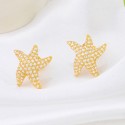 Luxury Fashion Design Gold  Plated Ice Out 3A zircon Stone  Star Pin S925 Sterling Silver Jewelry Earring