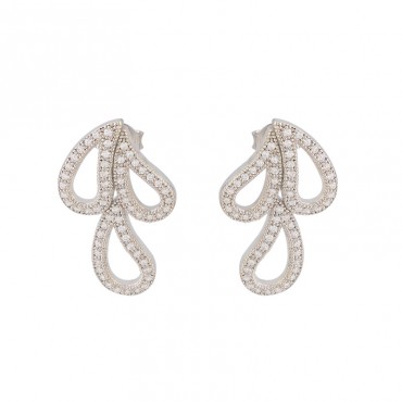 New S925 Sterling Silver Small and Luxury Bow Earrings for Women Inlaid with Zircon Earrings, Elegant and Elegant Earrings