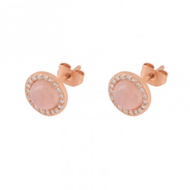 Fashion Simple Design  Pink Color Pave CZ Gemstone Earring- Gemstone 925 Silver Stud Earrings For Women