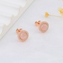 Fashion Simple Design  Pink Color Pave CZ Gemstone Earring- Gemstone 925 Silver Stud Earrings For Women