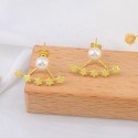High Quality Fashion Design Gold Plated Boat Star With Natural Pearl S925 Sterling Silver Pin Earring Jewelry