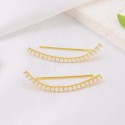 Trend Design Ice Out Zircon Stone Gold Plated  Scimitar Mountaineering Shining S925 Sterling Silver Jewelry Earring