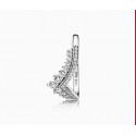 Trend Design Ice Out Zircon Stone Gold Plated  Scimitar Mountaineering Shining S925 Sterling Silver Jewelry Earring