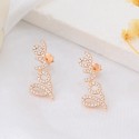 Fashion Design Rose Gold Plated Love Letter Ice Out 3A  Zircon White Stone S925 Sterling Silver Stud Earring Jewelry