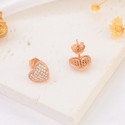 New Super Sparkling, Light Luxury, Full of Zirconium Love Ear Buckle Earrings, Advanced Feeling, Versatile and Versatile, Small and Popular Design, Sweet Earrings for Women