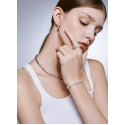 Kisvi original 925 silver fashion jewelry classic versatile Cuban chain bracelet ins personalized diamond bracelet for female couples
